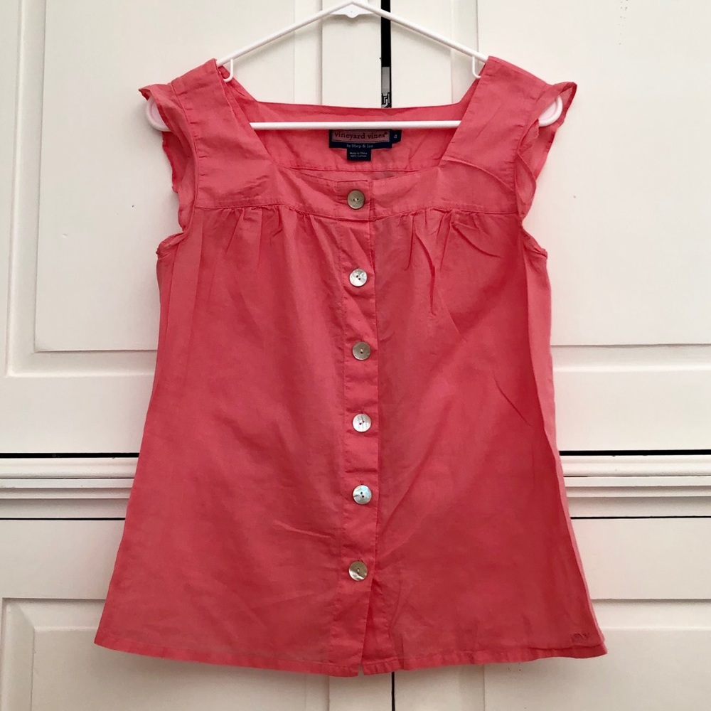 Vineyard Vines Pink Button-Down Blouse
